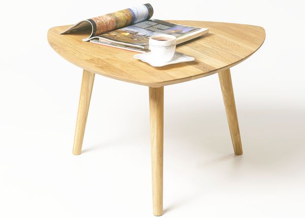 Журнальный стол из массива дуба Scan 74x70 cm, белое масло
