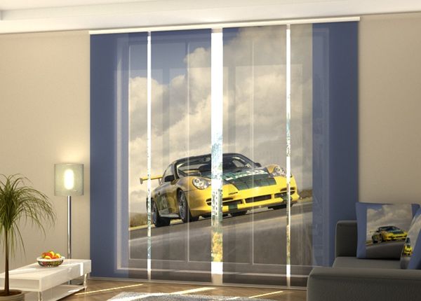 Затемняющая панельная штора Yellow supercar 240x240 см