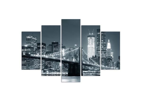 Картина из 5-частей Black and white Brooklyn Bridge 100x70 см