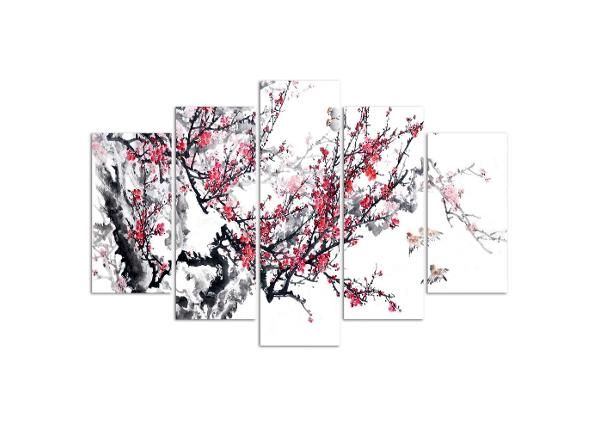 Картина из 5-частей Japanese Cherry 100x70 см