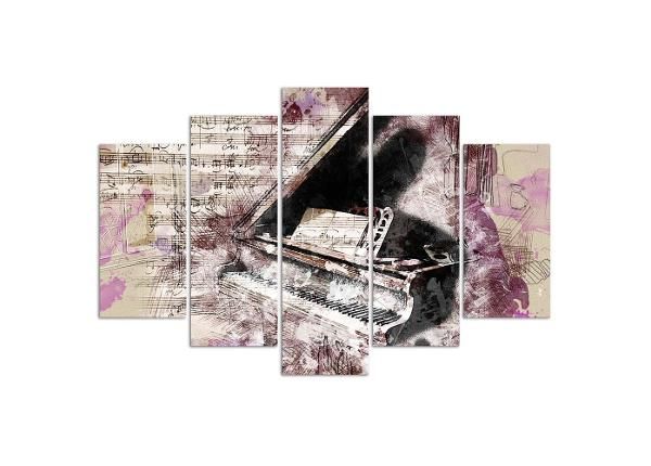 Картина из 5-частей Piano - abstraction 100x70 см
