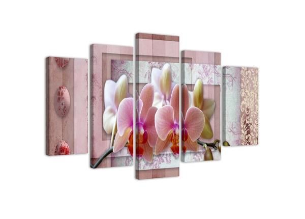 Картина из 5-частей Pink Orchid 100x70 см