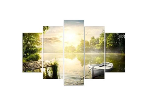 Картина из 5-частей Sunrise over the lake 100x70 см