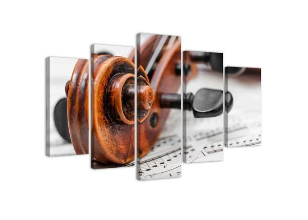 Картина из 5-частей Violin and Sheet Music 100x70 см