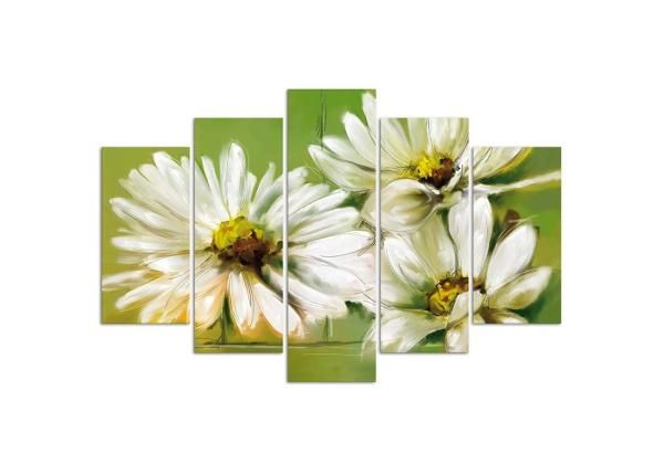 Картина из 5-частей White Flowers 100x70 см