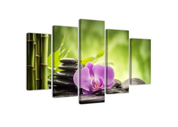 Картина из 5-частей Zen composition with stones and orchid 100x70 см