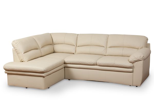 Кожаный угловой диван-кровать с ящиком Amasco