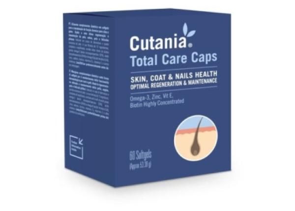 Кормовая добавка VetNova Cutania Total Care Caps N60 (для поддержки кожи и шерсти) для собак/кошек