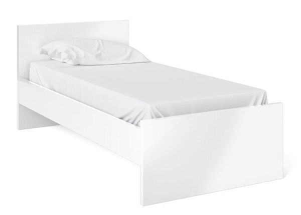 Кровать Naia 90x190 cm, белый глянцевый