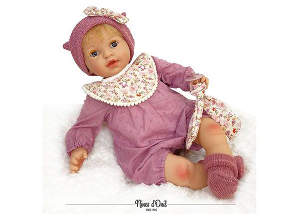 Кукла Nines с волосами Noa 45 см, розовая