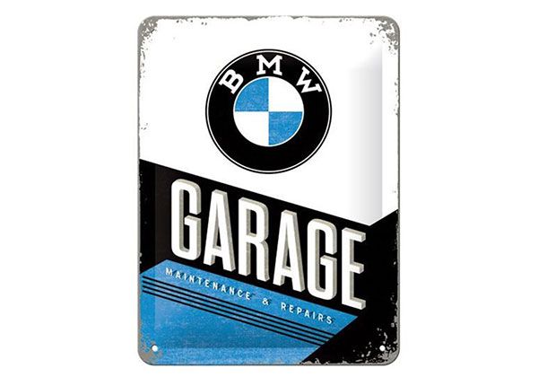 Металлический постер в ретро-стиле BMW Garage 15x20 см