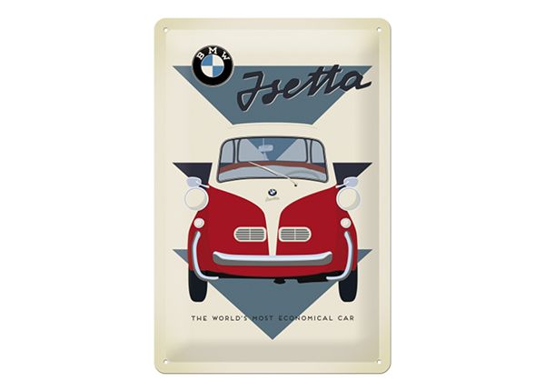 Металлический постер в ретро-стиле BMW Isetta 20x30 см