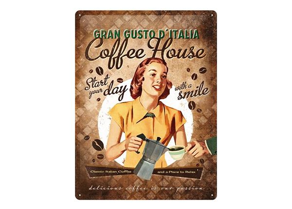 Металлический постер в ретро-стиле Coffe House 30x40 см