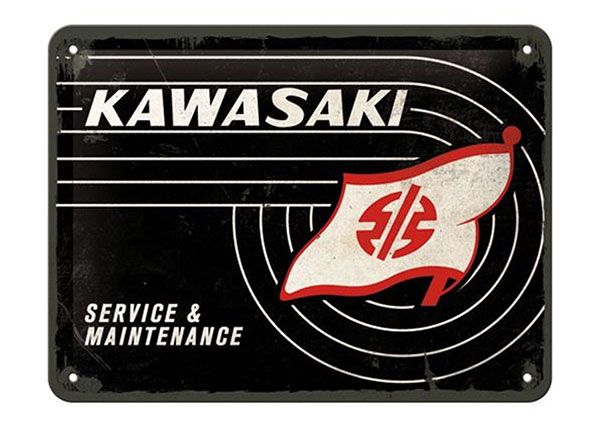 Металлический постер в ретро-стиле Kawasaki Service & Maintenance 15x20 cm