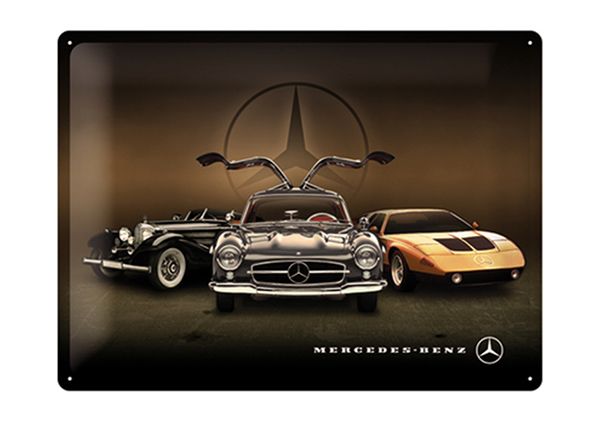 Металлический постер в ретро-стиле Mercedes-Benz kolm autot 30x40 см