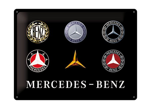 Металлический постер в ретро-стиле Mercedes-Benz logo 30x40 см
