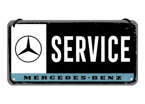 Металлический постер в ретро-стиле Mercedes-Benz Service 10x20 см