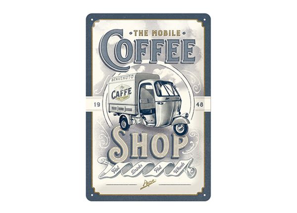 Металлический постер в ретро-стиле The Mobile Coffee Shop 20x30 см