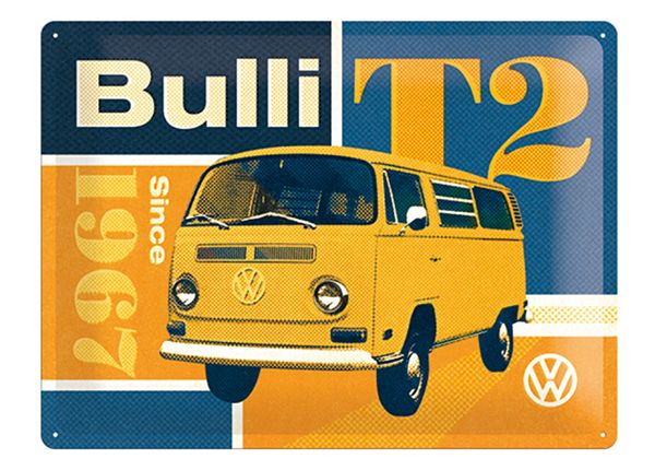 Металлический постер в ретро-стиле VW T2 Bulli 30x40 cm