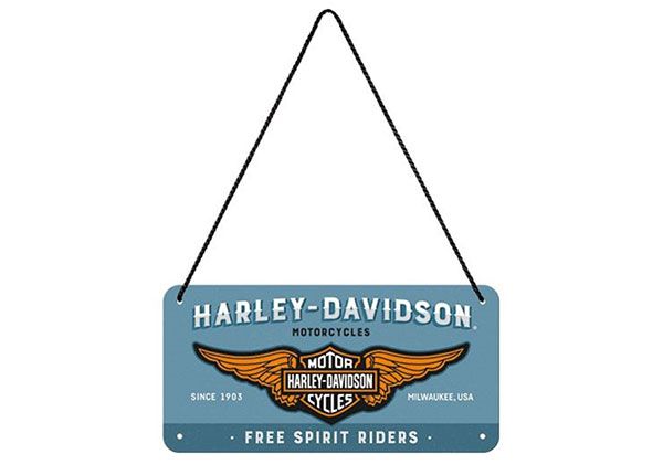 Металлический ретро-постер с логотипом Harley-Davidson 10х20 см
