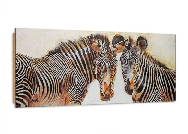 Настенная картина Painted Zebras 3D 100x50 см