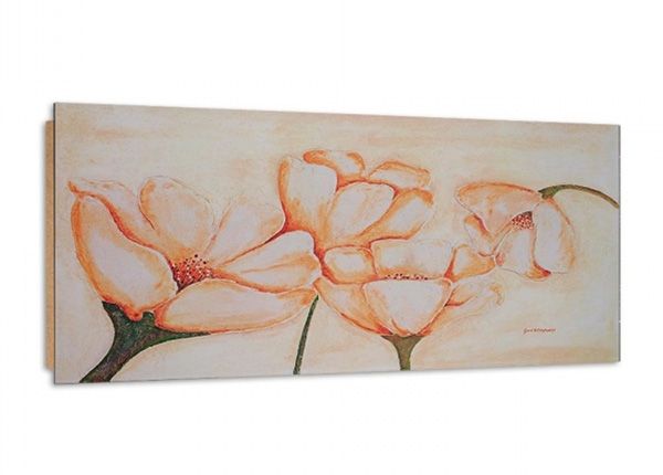 Настенная картина White Poppies 3D 100x50 см