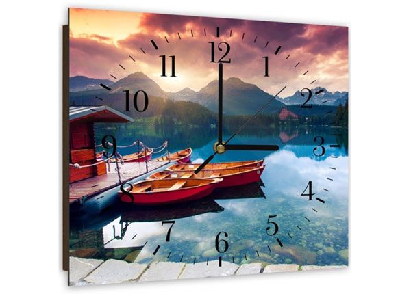 Настенные часы с изображением Boats on the lake