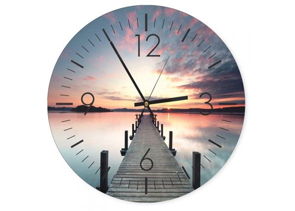 Настенные часы с изображением Bridge at sunset 4