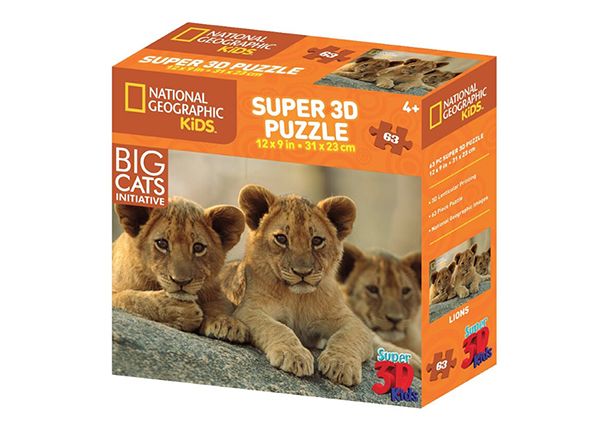 Пазл 3D Африканские львы 63 шт