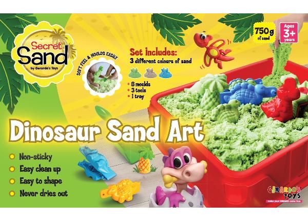 Песок для лепки Динозавр с подставкой 11 деталей Gerardo's Toys Secret Sand 750 г