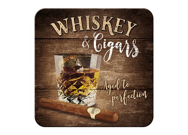 Подставка под стакан в ретро-стиле Whiskey & Cigars 4 шт