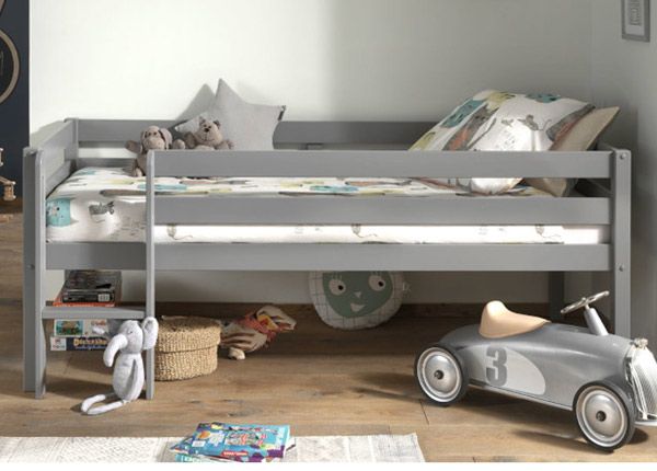 Полувысокая детская кровать Pino 90x200 cm, серый