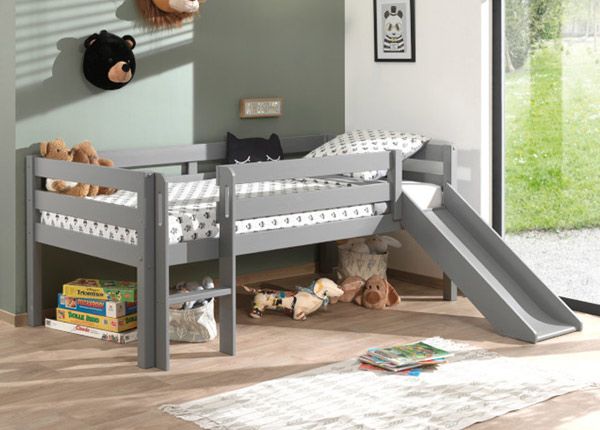 Полувысокая детская кровать Pino 90x200 cm, серый