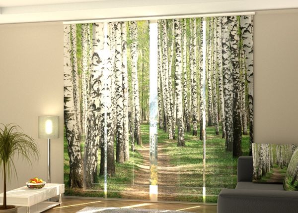 Полузатемняющая панельная штора Birch forest 240x240 см