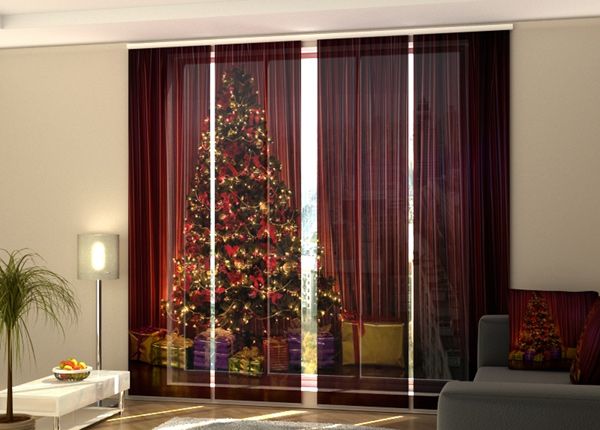 Полузатемняющая панельная штора Christmas Tree 1 240x240 см