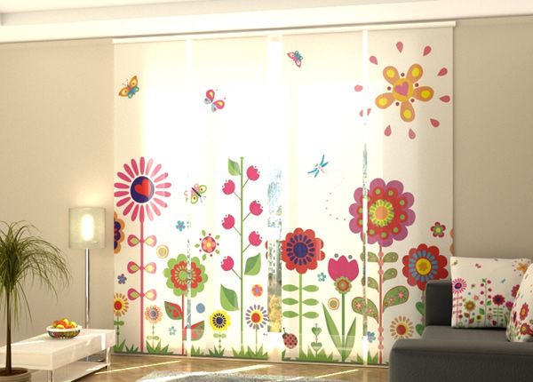 Полузатемняющая панельная штора Flowers and sun 240x240 см