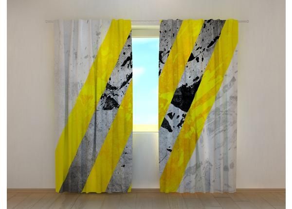 Полузатемняющая фотоштора Yellow and Gray Lines Abstraction 240x220 см