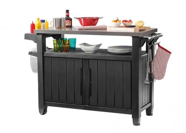 Приставной столик для летней кухни Keter Unity XL 52x134 cm, графит