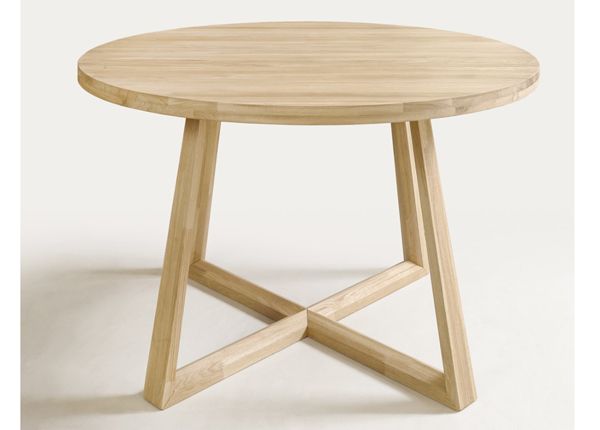 Удлиняющийся обеденный стол из дуба Merbi 120/160x120 cm, белое масло