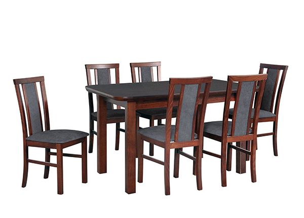 Удлиняющийся обеденный стол 80x140-180 cm + 6 стульев