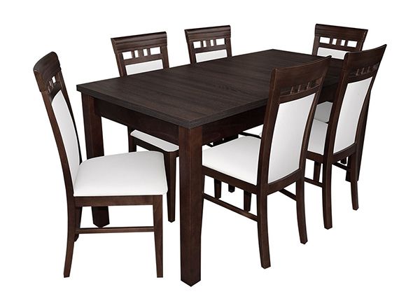 Удлиняющийся обеденный стол 80x160-200 cm + 6 стульев