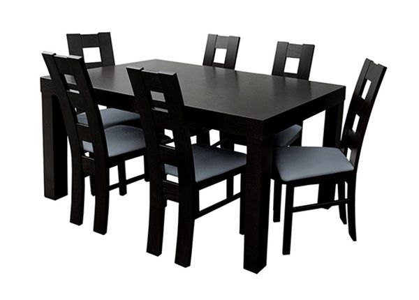 Удлиняющийся обеденный стол 90x160-210 см + 6 стульев