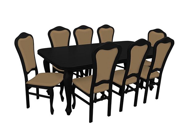 Удлиняющийся обеденный стол 90x160-210 cm + 8 стульев