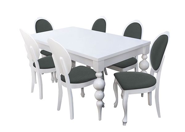 Удлиняющийся обеденный стол 90x160-215 cm + 6 стульев