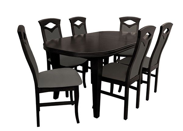 Удлиняющийся обеденный стол 90x160-240 cm + 6 стульев