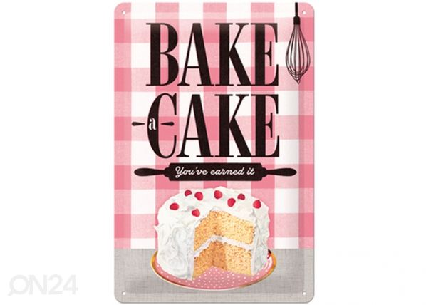 Металлический постер в ретро-стиле Bake a cake 20x30 cm