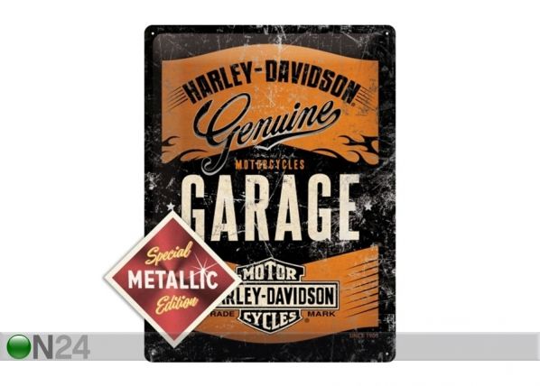 Металлический постер в ретро-стиле Harley-Davidson Garage Metallic 30x40 cm