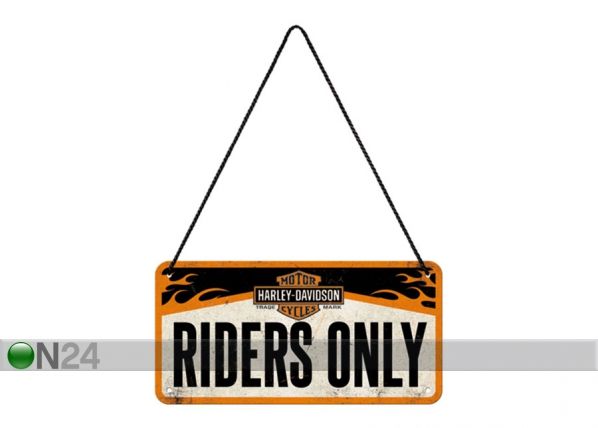 Металлический постер в ретро-стиле Harley Davidson Riders Only 10x20 cm