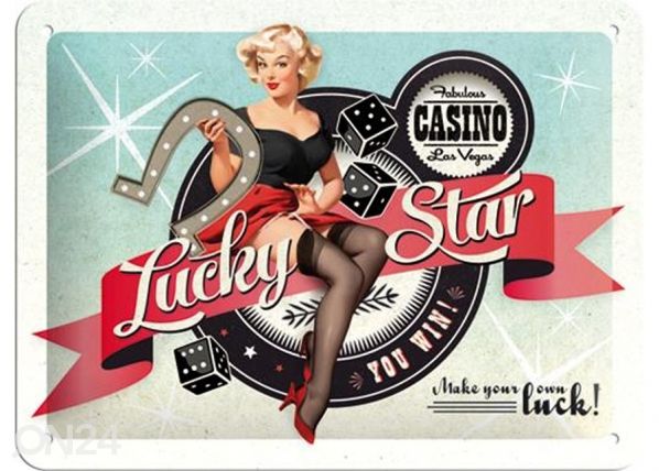 Металлический постер в ретро-стиле Lucky Star 15x20 см
