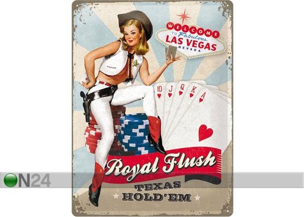 Металлический постер в ретро-стиле Royal Flush 30x40cm